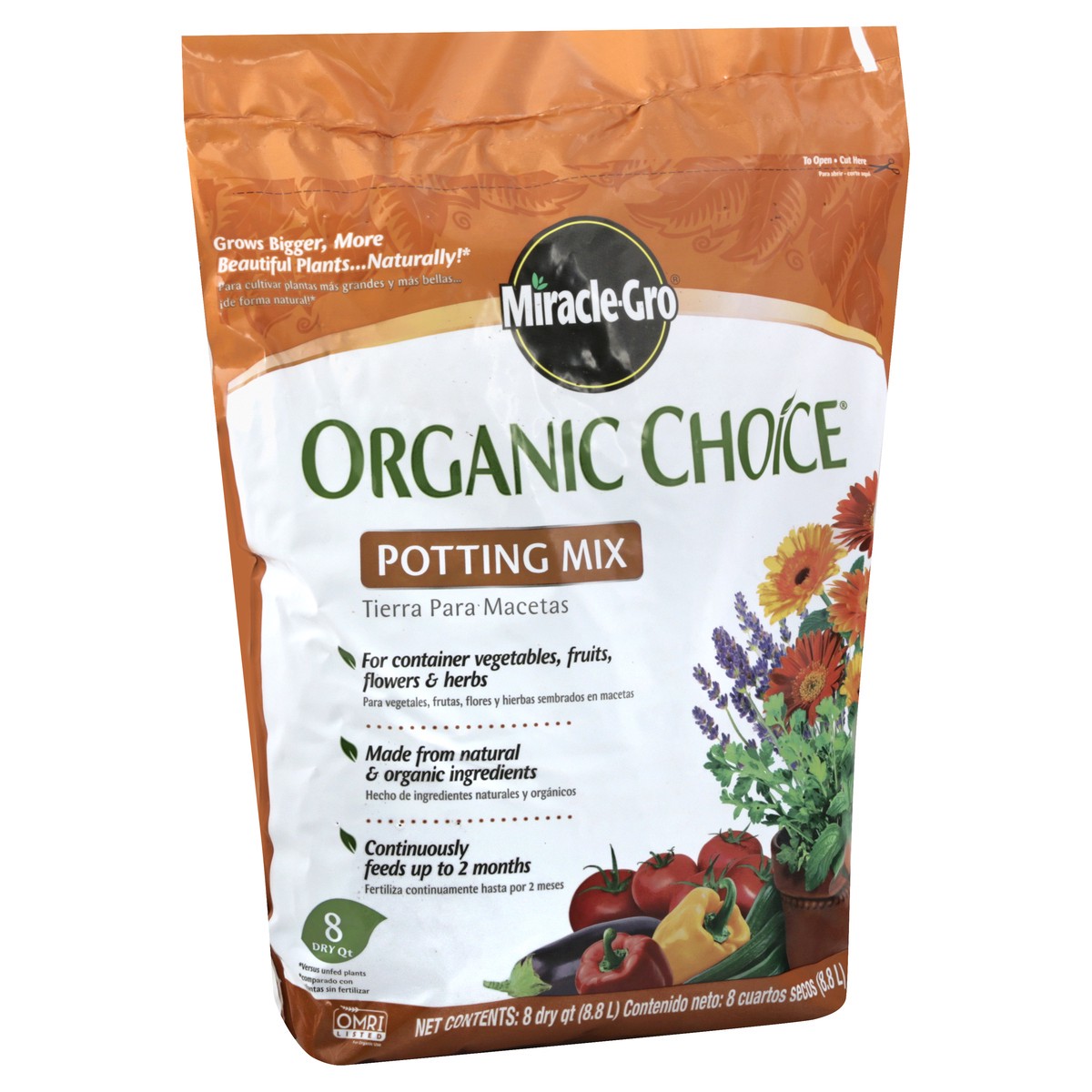 slide 3 of 12, Miracle-gro Organic Potting Mix - 8 QT, 8 qt