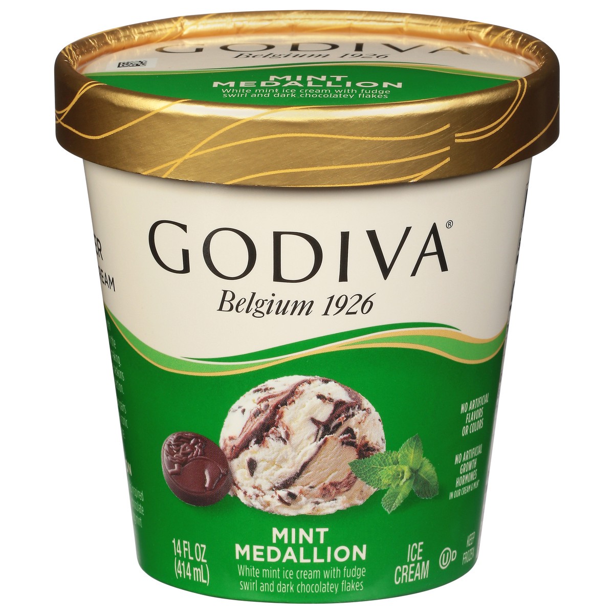 slide 1 of 9, Godiva Mint Medallion Ice Cream 14 fl oz, 14 fl oz