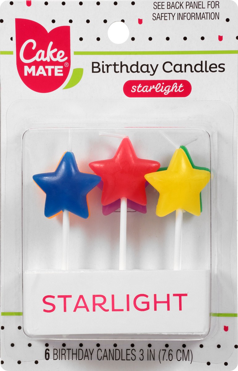 slide 6 of 9, Cake Mate Star Lights Party Candles, 6 ct