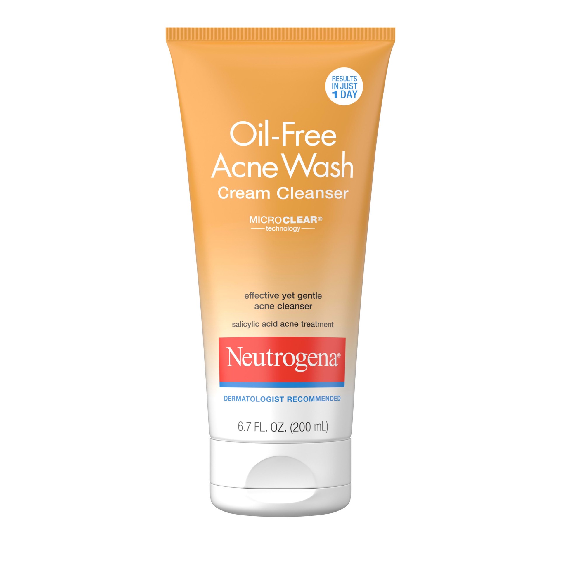 slide 1 of 10, Neutrogena Oil-Free Acne Face Wash Cream Cleanser - 6.7 fl oz, 6.70 fl oz