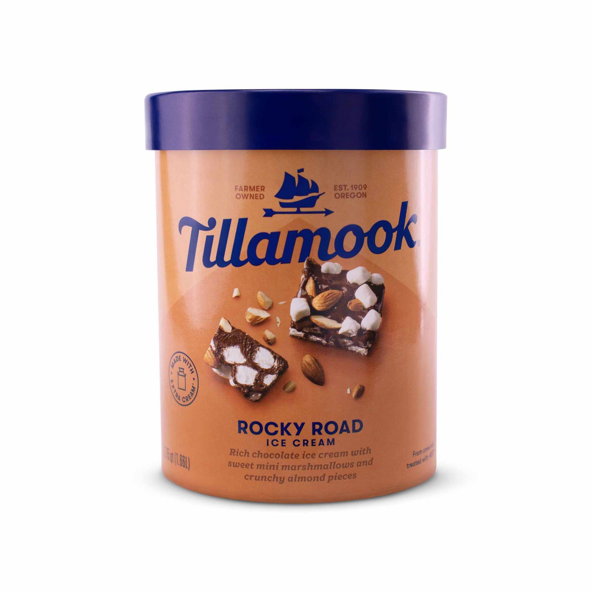 slide 1 of 7, Tillamook Rocky Road Ice Cream, 1.75 qt