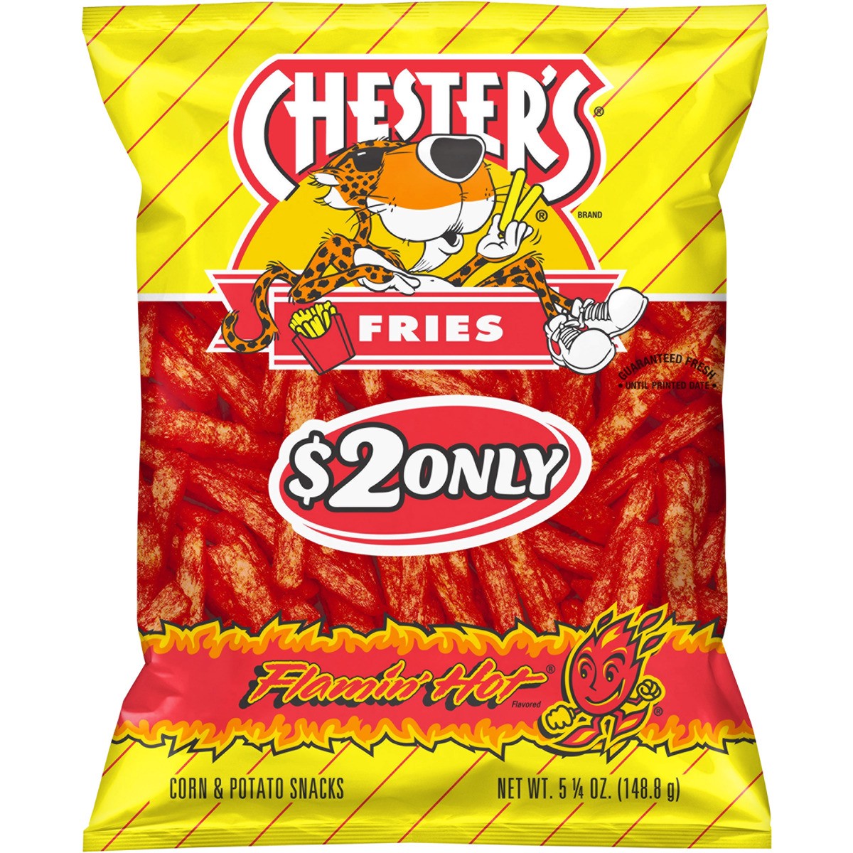 slide 2 of 2, Chester's Corn and Potato Snacks, Flamin' Hot Flavored, 5.25 oz