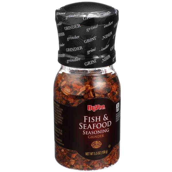 slide 1 of 1, Hy-vee Fish & Seafood Seasoning Grinder, 5.5 oz