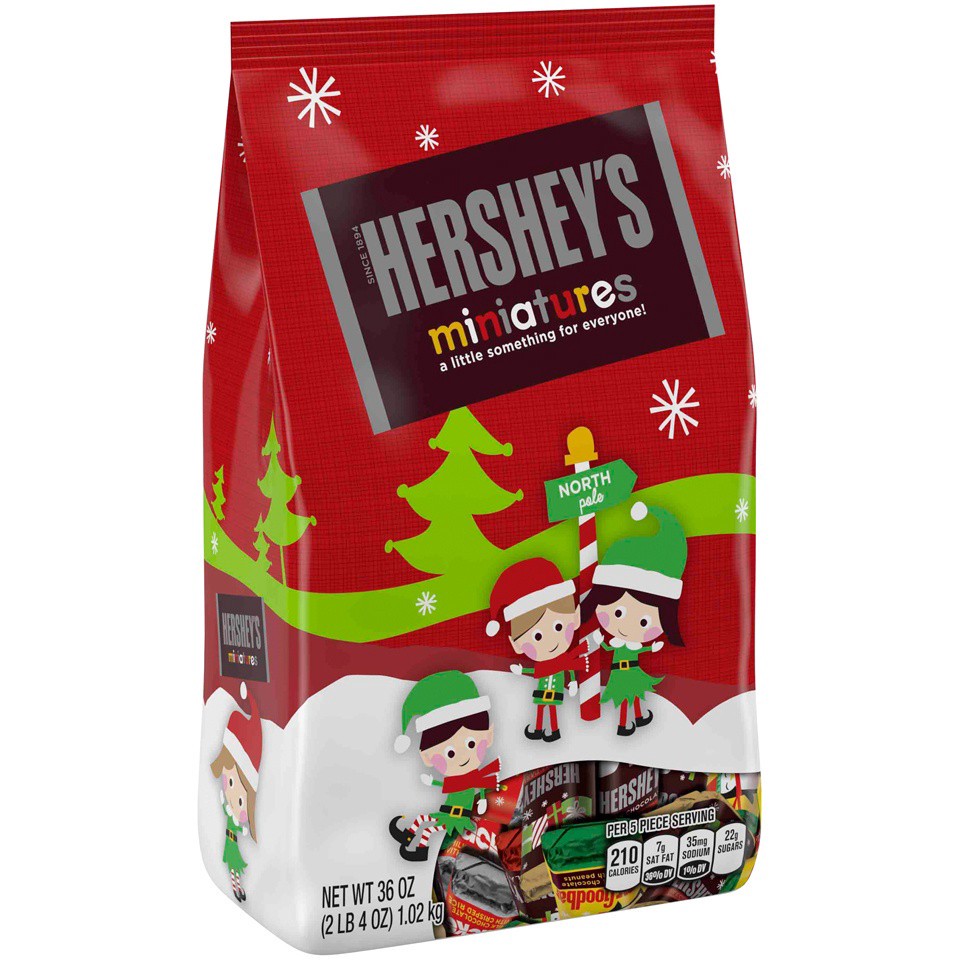 slide 1 of 4, Hershey's Holiday Miniatures Assortment, 36 oz