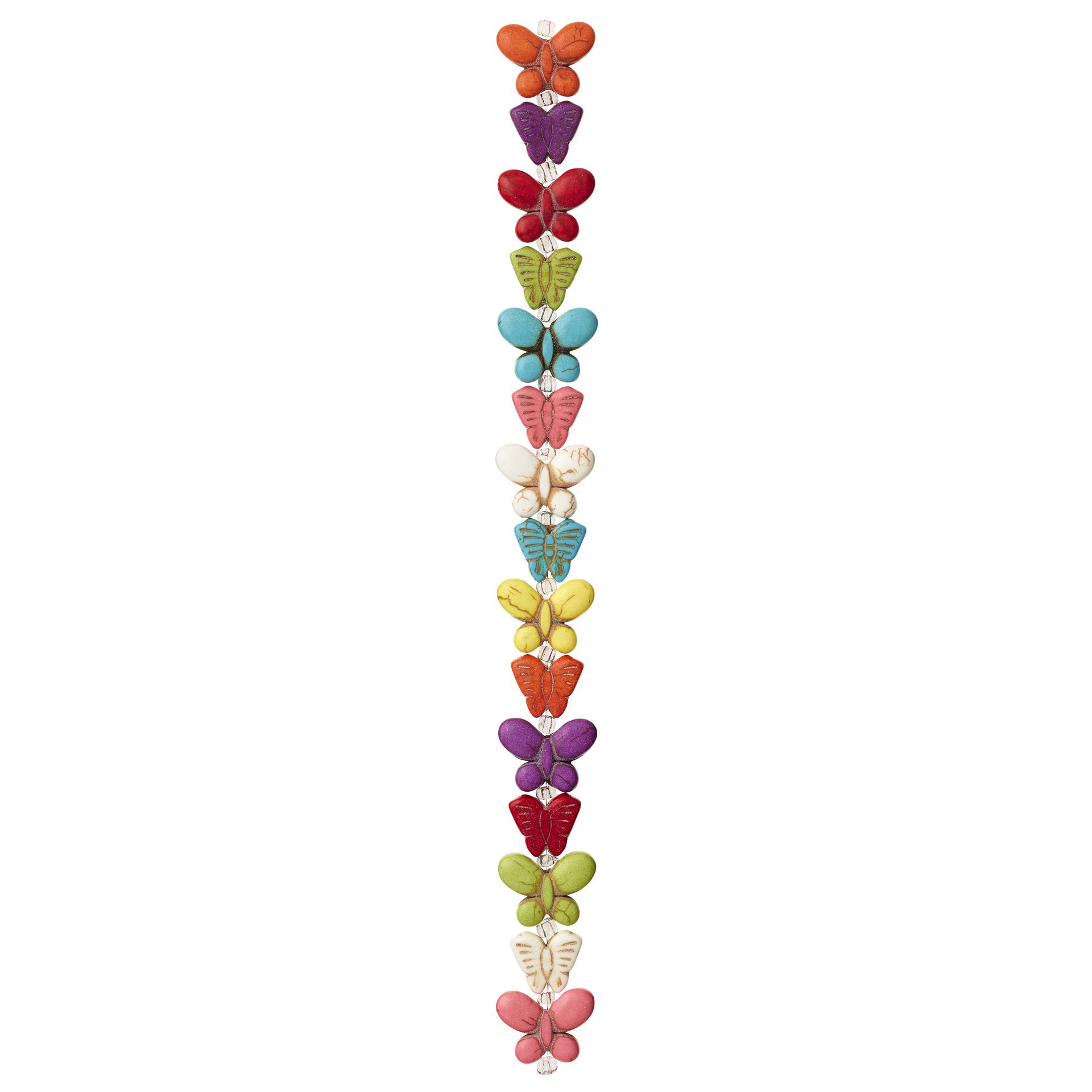 slide 2 of 3, Multicolor Reconstituted Dyed Stone Butterfly Beads, 12mm By Bead Landing, 12mm