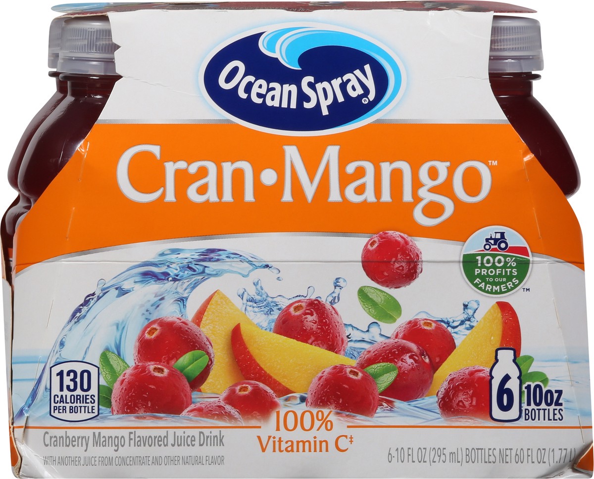slide 3 of 12, Ocean Spray Cranberry Mango Flavored Juice Drink 6 - 10 fl oz Bottles, 60 fl oz