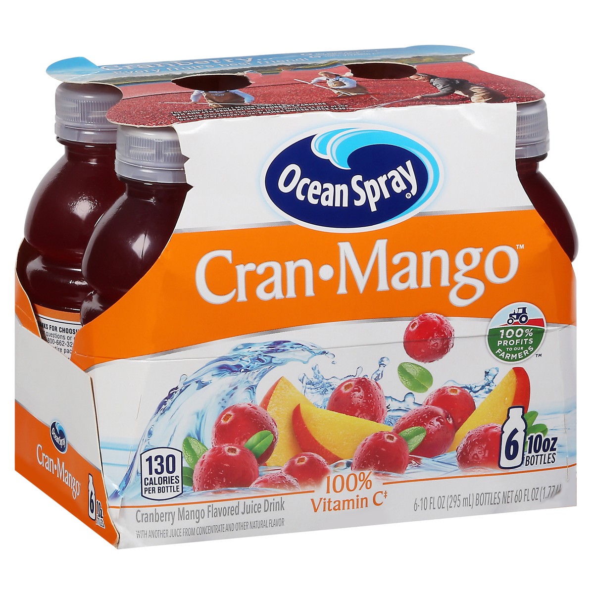 slide 8 of 12, Ocean Spray Cranberry Mango Flavored Juice Drink 6 - 10 fl oz Bottles, 60 fl oz