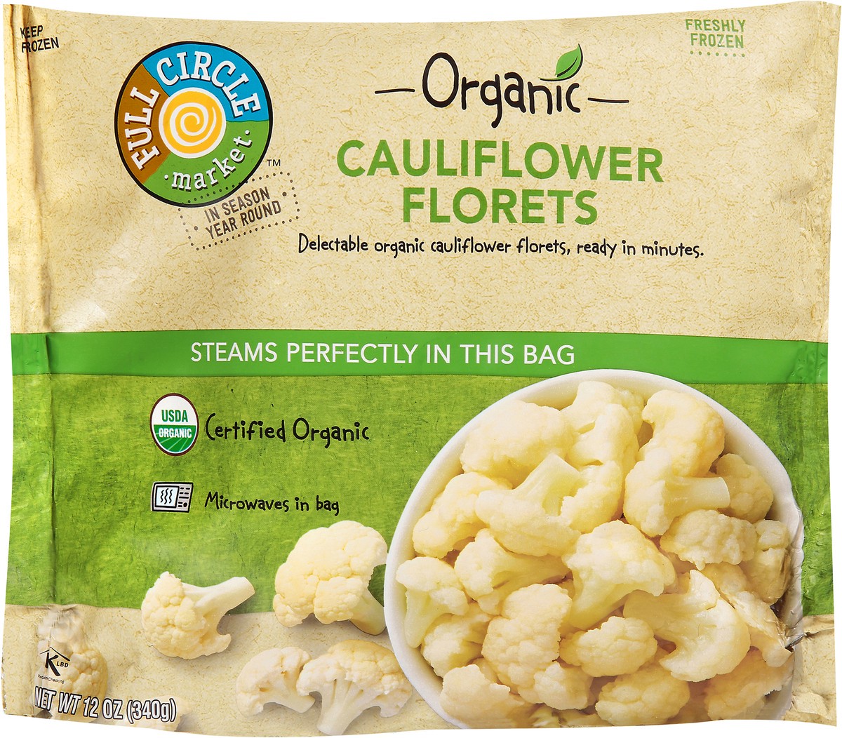 slide 9 of 11, Full Circle Market Organic Cauliflower Florets 12 oz, 12 oz