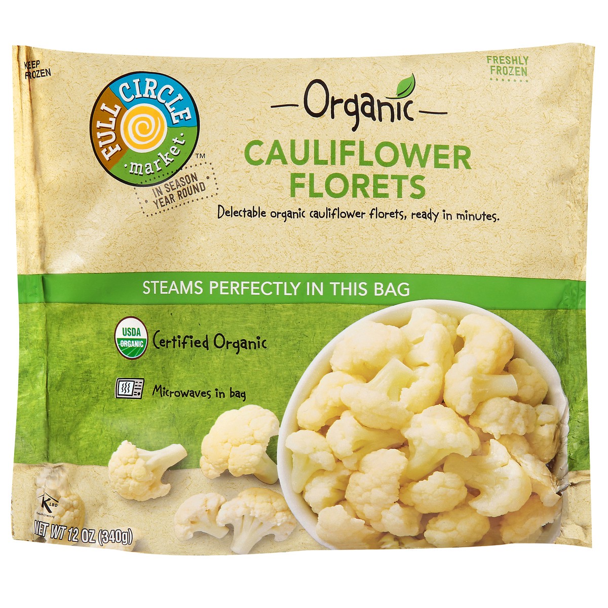 slide 1 of 11, Full Circle Market Organic Cauliflower Florets 12 oz, 12 oz