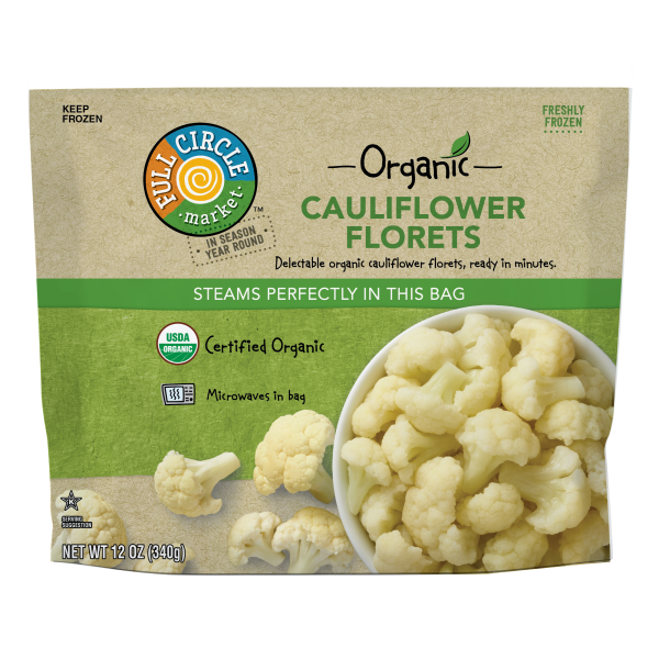 slide 1 of 1, Full Circle Organic Cauliflower Florets Steamable Bag, 12 oz