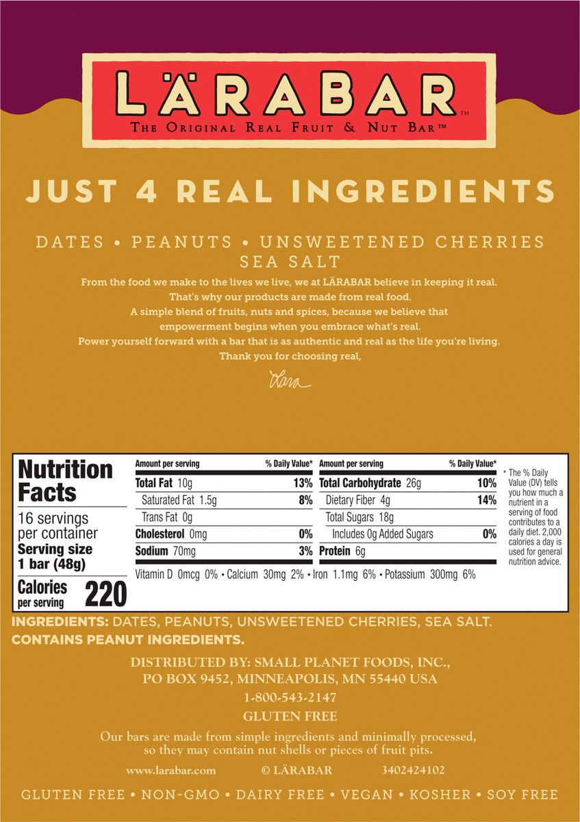 slide 13 of 14, LÄRABAR Peanut Butter and Jelly, Gluten Free Vegan Fruit & Nut Bars, 16 ct, 16 ct