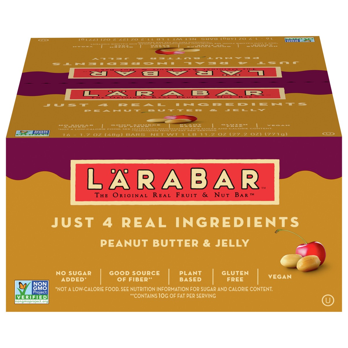 slide 1 of 14, LÄRABAR Peanut Butter and Jelly, Gluten Free Vegan Fruit & Nut Bars, 16 ct, 16 ct