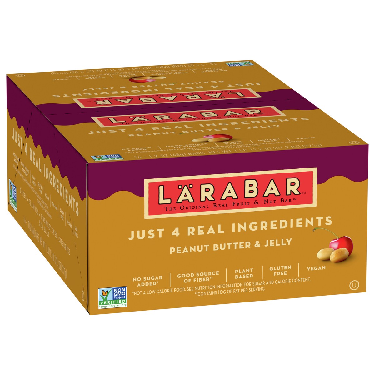 slide 5 of 14, LÄRABAR Peanut Butter and Jelly, Gluten Free Vegan Fruit & Nut Bars, 16 ct, 16 ct