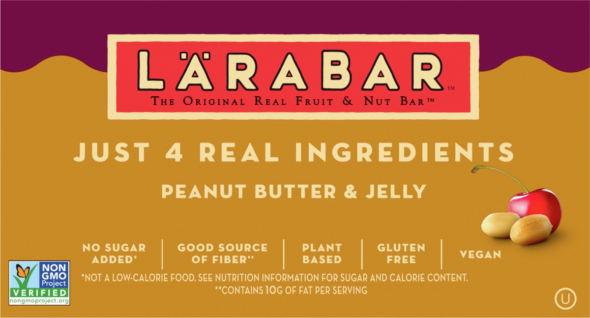 slide 7 of 14, LÄRABAR Peanut Butter and Jelly, Gluten Free Vegan Fruit & Nut Bars, 16 ct, 16 ct