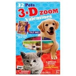 Mello Smello Pets 3-D Zoom Valentine's Day Lenticular Cards - 32 Cards