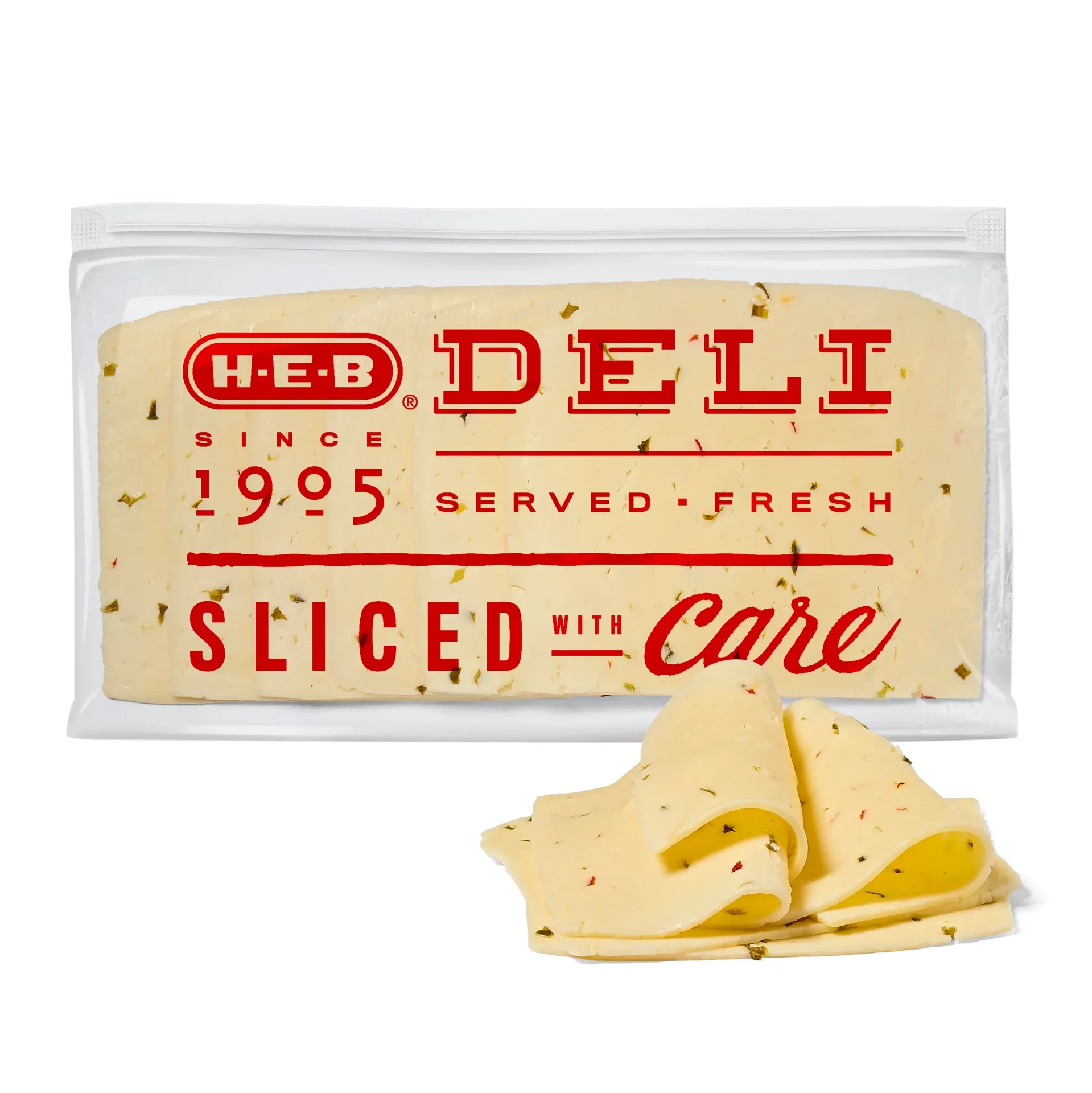 slide 1 of 1, H-E-B Havarti Natural Cheese with Jalapeno Peppers, per lb