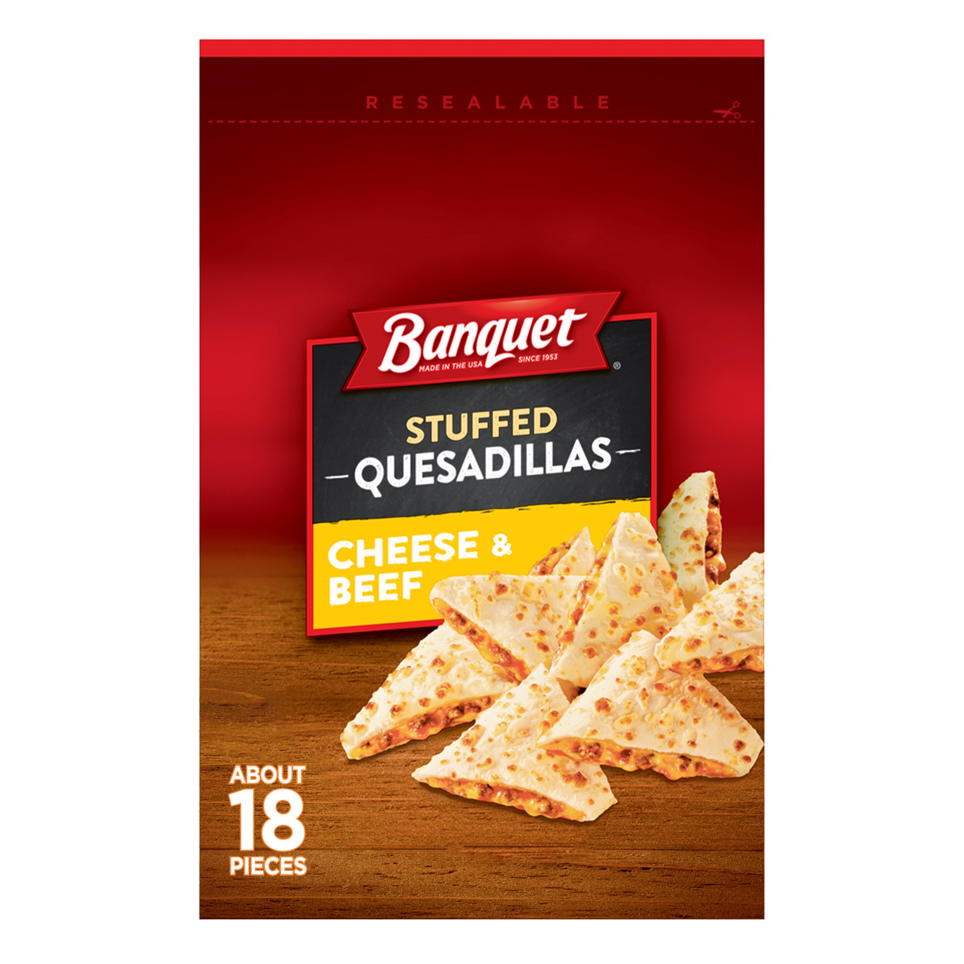 slide 1 of 5, Banquet Cheese & Beef Stuffed Quesadillas 26 oz, 26 oz