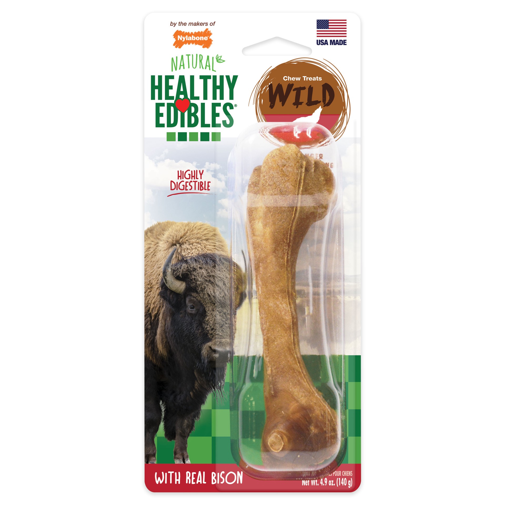 slide 1 of 10, Nylabone He Eild Bison Large, 4.9 oz; LG