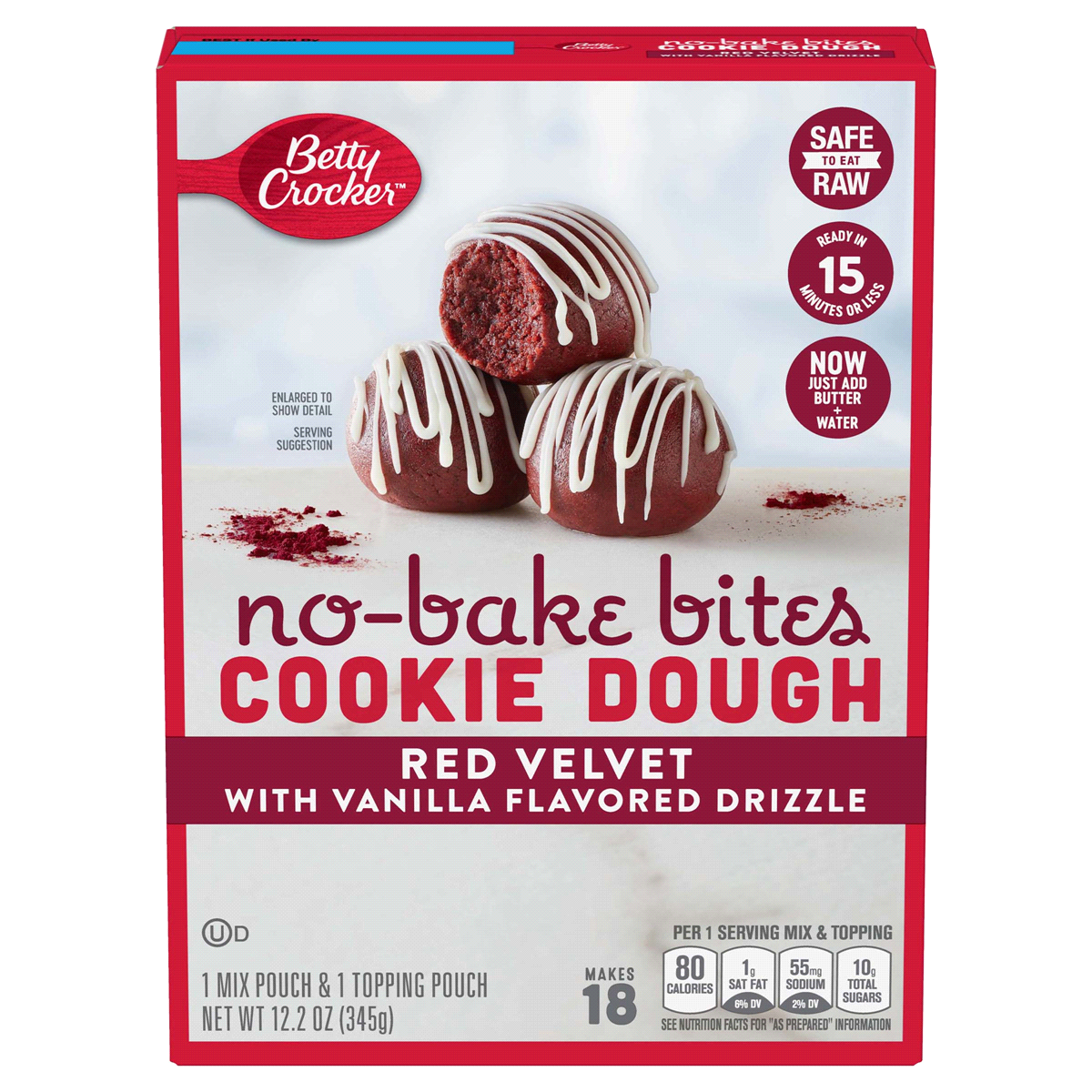 slide 1 of 1, Betty Crocker No-Bake Cookie Dough Bites, Red Velvet, 12.2 oz