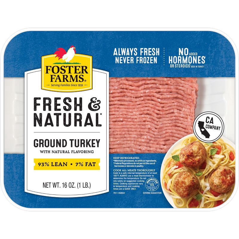 slide 1 of 4, Foster Farms Fresh & Natural Ground Turkey, 16 oz