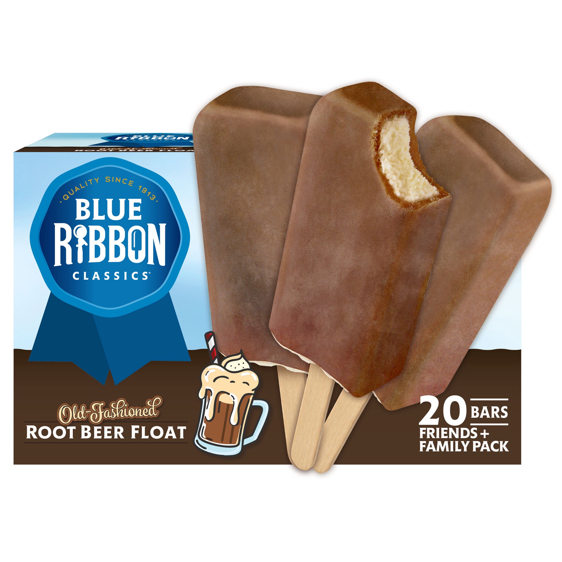slide 1 of 14, Blue Ribbon Classics Root Beer Frozen Treat Bar, 20 pk, 20 ct
