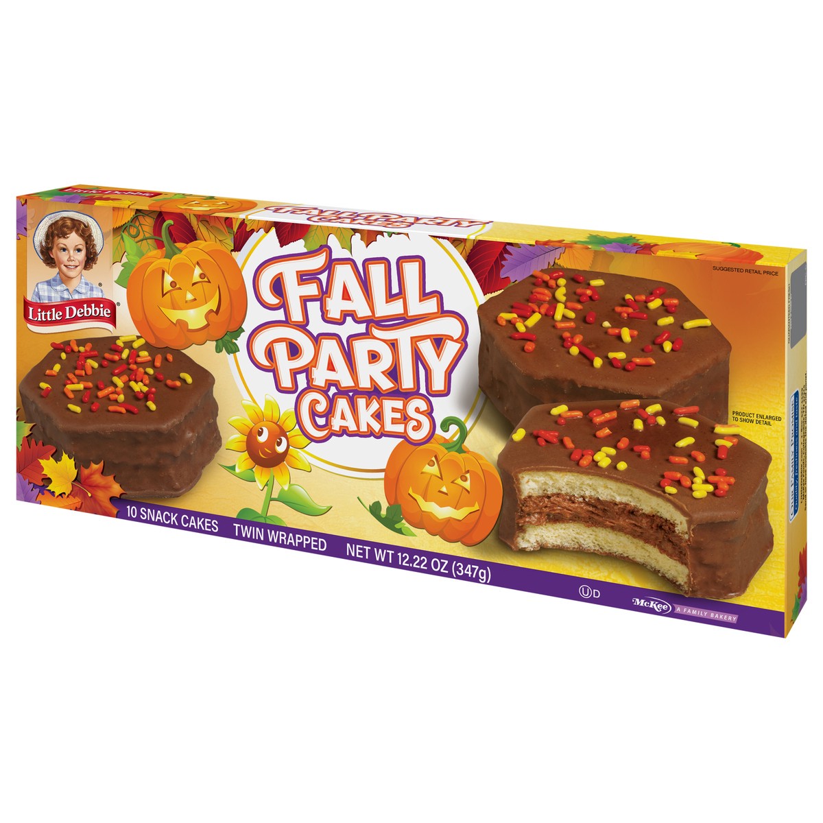 slide 5 of 11, Little Debbie Snack Cakes, Little Debbie Family Pack Fall Party Cakes (chocolate), 10 ct