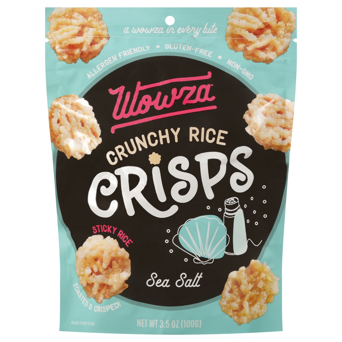 slide 1 of 12, Wowza Crunchy Rice Sea Salt Crisps 3.5 oz, 3.5 oz