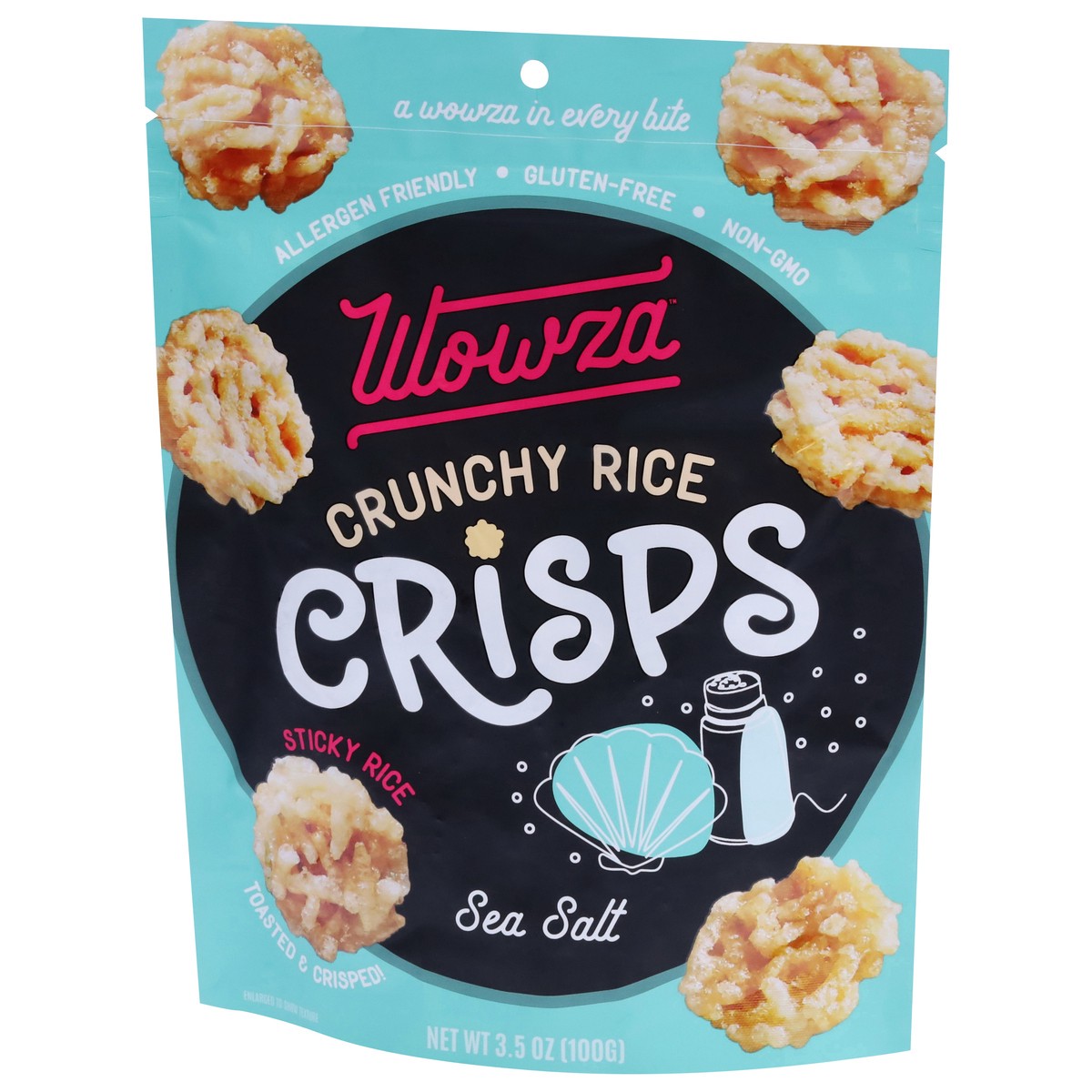 slide 10 of 12, Wowza Crunchy Rice Sea Salt Crisps 3.5 oz, 3.5 oz