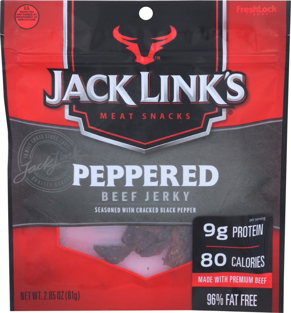 slide 1 of 1, Jack Link's Beef Jerky, Peppered, 3.65 oz
