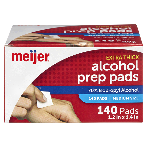 slide 1 of 1, Meijer Extra-Thick Sterile Alcohol Prep Pads, 140 ct