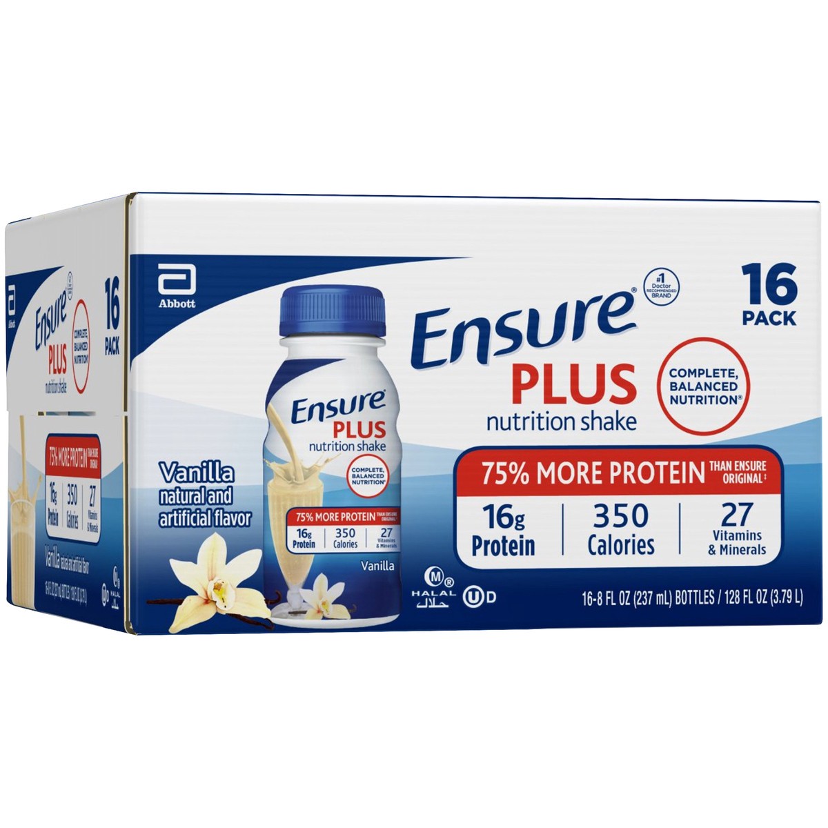 slide 2 of 9, Ensure Plus Nutrition Shake - Vanilla, 16 ct; 8 oz