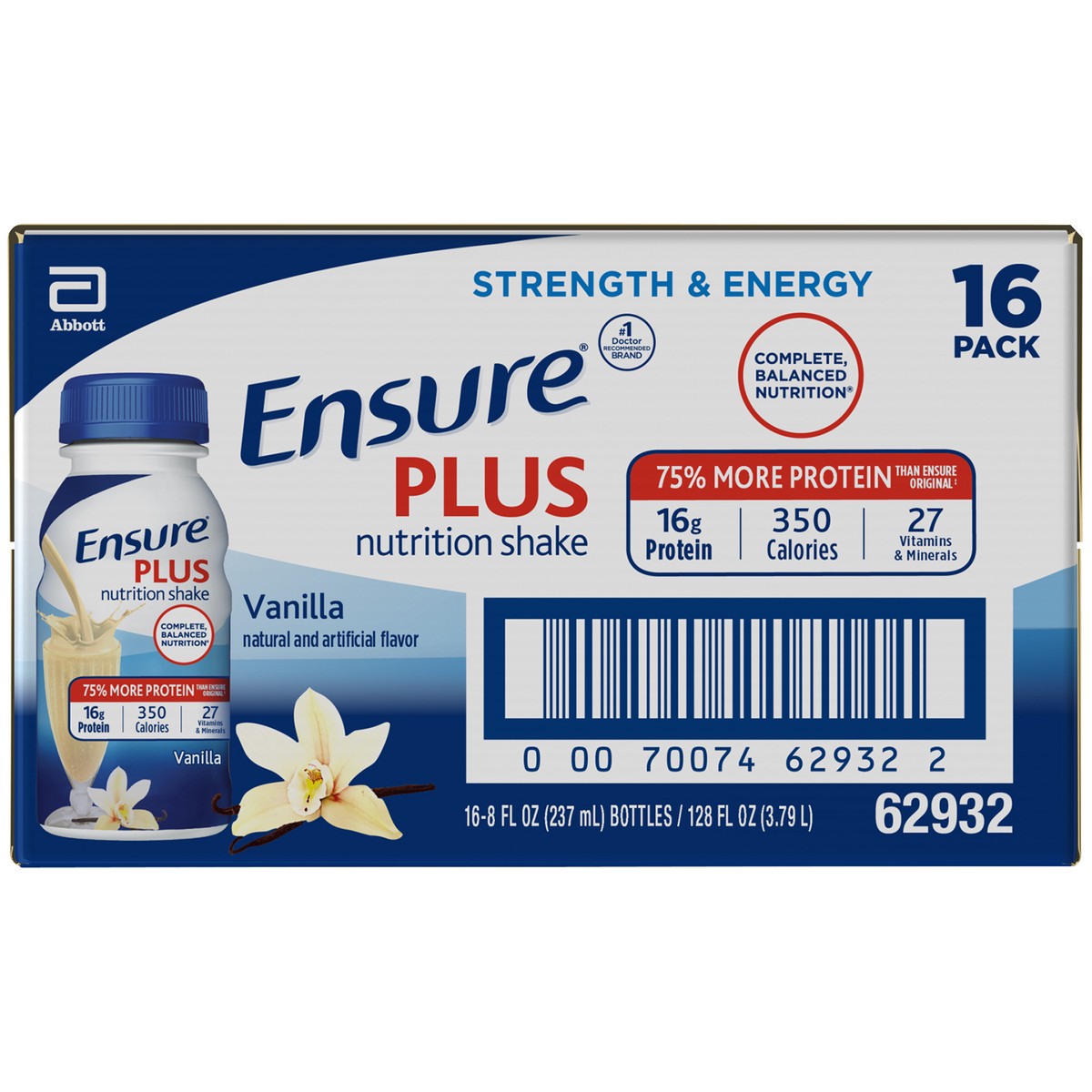 slide 5 of 9, Ensure Plus Nutrition Shake - Vanilla, 16 ct; 8 oz