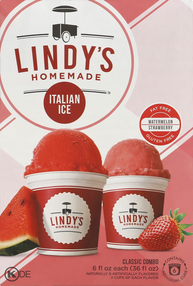 slide 7 of 14, Lindys Classic Combo Homemade Watermelon/Strawberry Italian Ice 6 ea, 6 ct