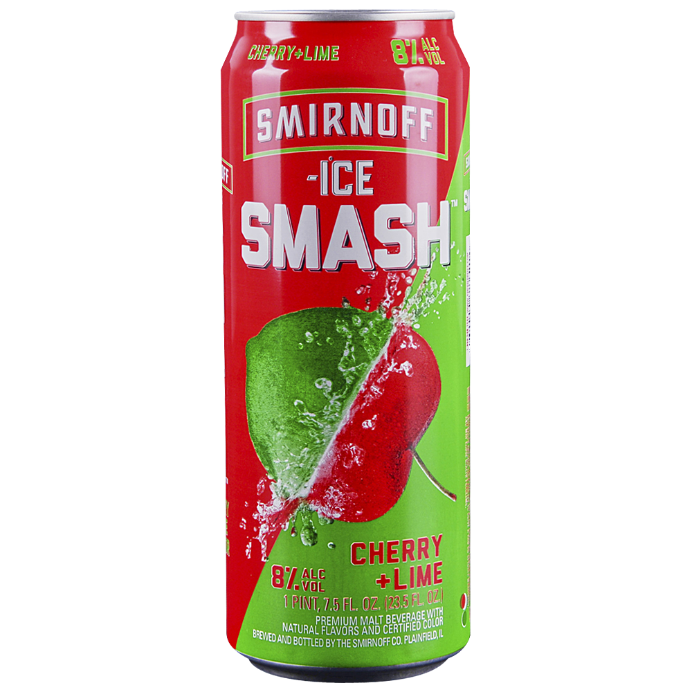 slide 1 of 1, Smirnoff Smashed Cherry Lime Can, 16 oz