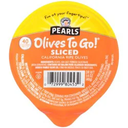 Pearls Olives To Go! Sliced California Ripe Olives - 1.4 oz