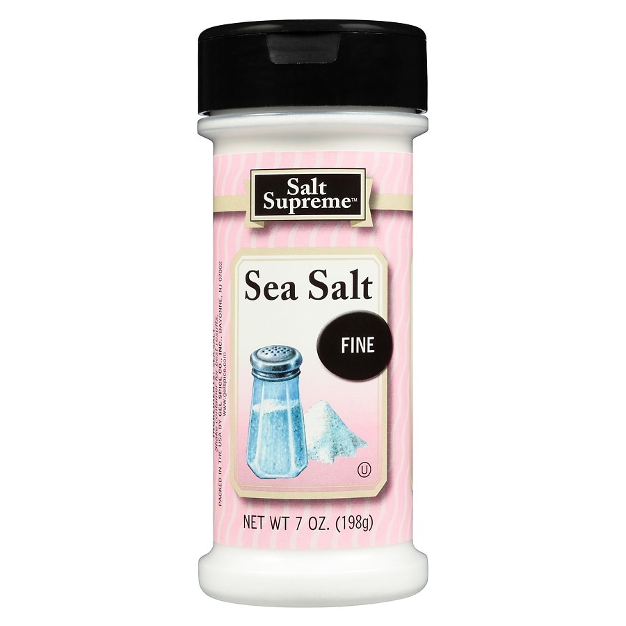 slide 1 of 1, Spice Supreme Fine Sea Salt, 7 oz