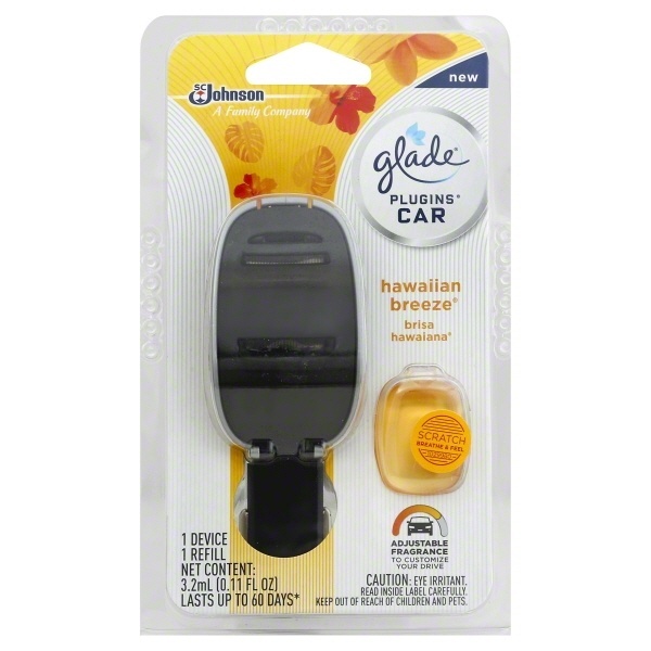 slide 1 of 4, Glade Plugins Car Starter Kit Hawaiian Breeze, 11 fl oz