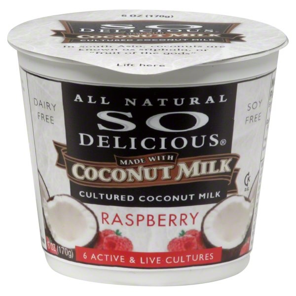 slide 1 of 1, So Delicious Coconut Milk Cultured Raspberry, 5.3 oz