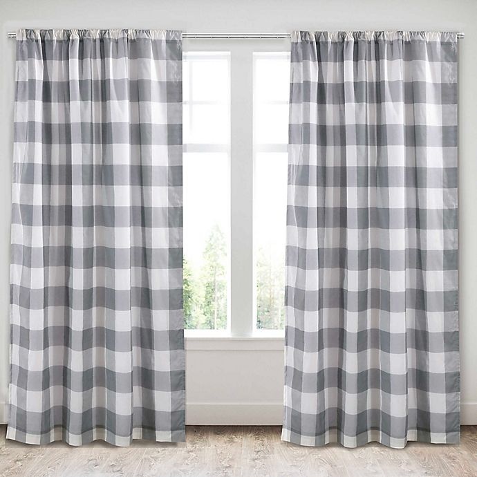 slide 1 of 3, Levtex Home Camden Rod Pocket Window Curtain Panel - Grey, 84 in