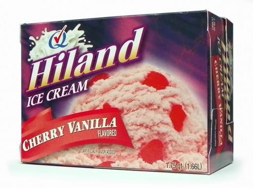 slide 1 of 1, Hiland Dairy Cherry Vanilla Ice Cream, 56 oz
