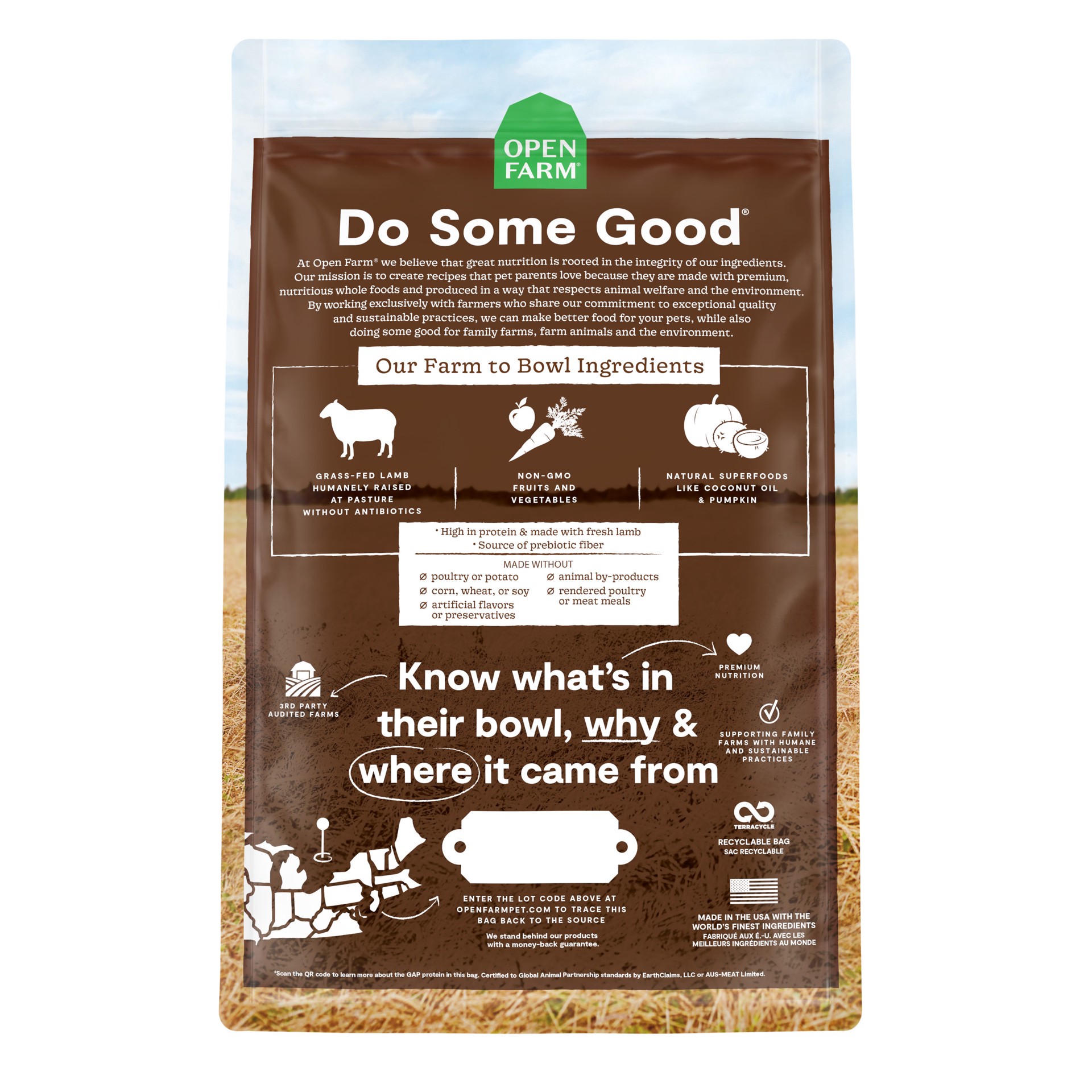 slide 2 of 2, OPEN FARM Pasture Raised Lamb Recipe Grain Free Kibble For Dogs 22 lb, 22 lb