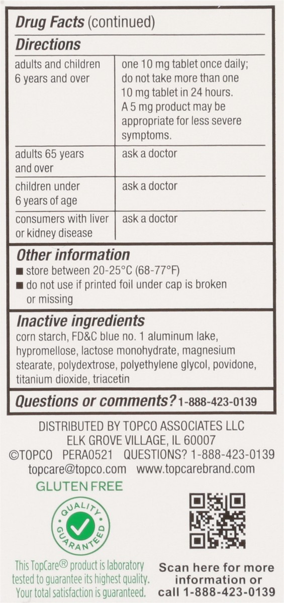 slide 9 of 15, TopCare Health Original Prescription Strength 10 mg All Day Allergy 300 Tablets, 300 ct