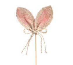 Burlap Fabric Bunny Ears Pick