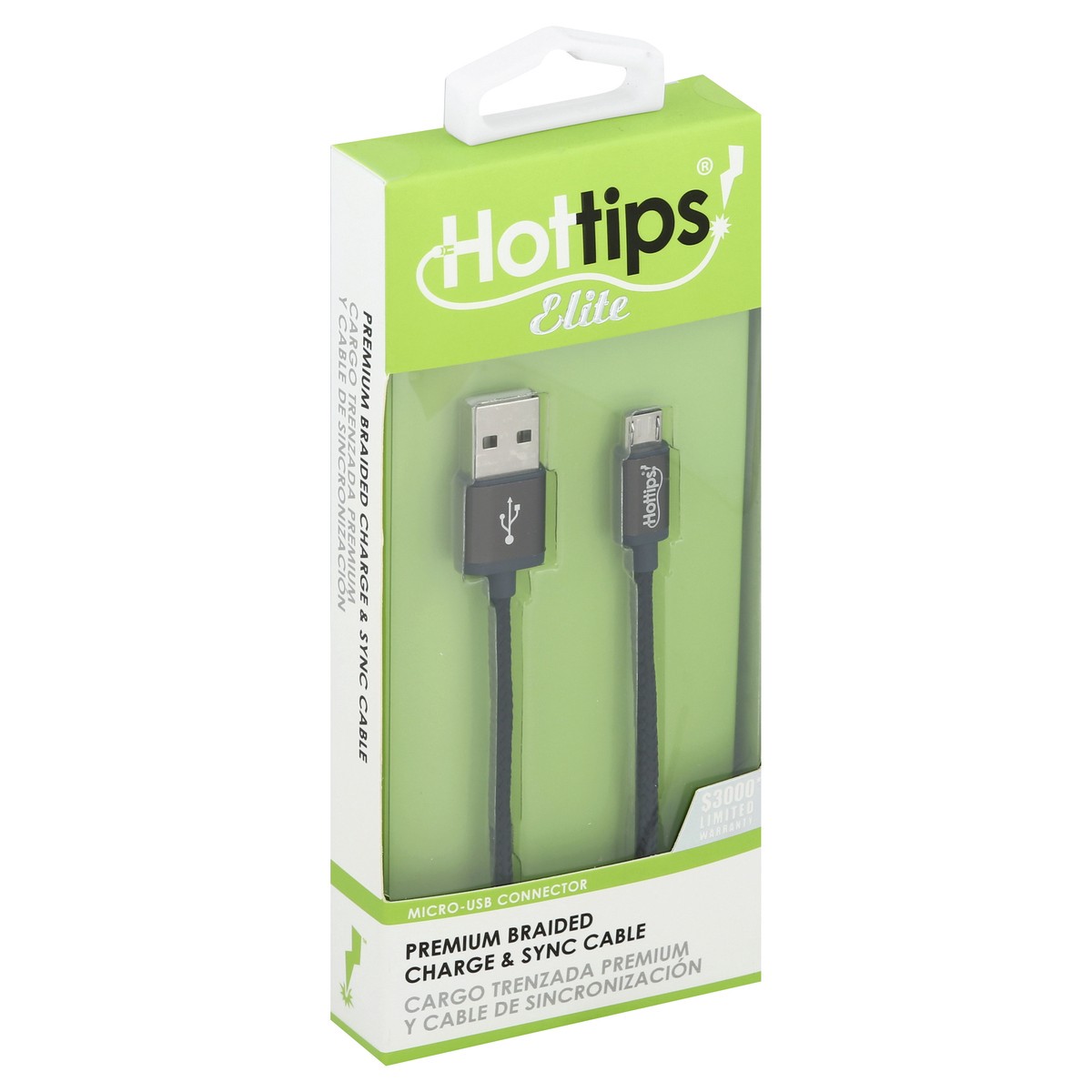 slide 4 of 5, Hottips! Hottips Elite Premium Braided Charge And Sync Cable 4Ft, 1 ct