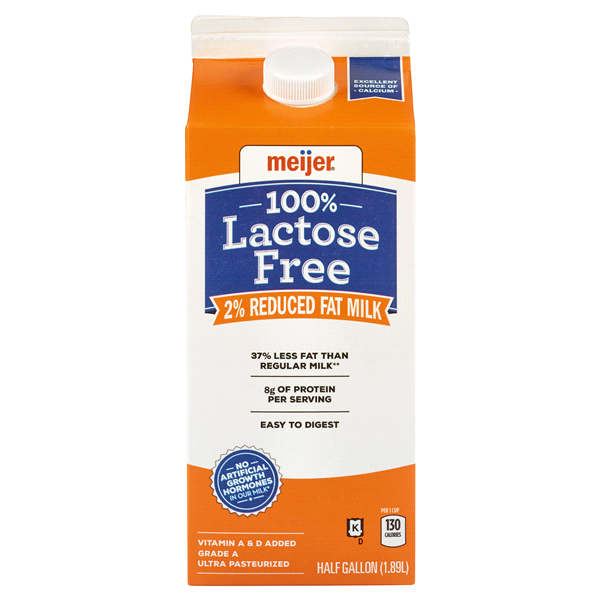 slide 1 of 4, Meijer Lactose Free Ultra-Pasteurized Reduced Fat Milk, 1/2 gal