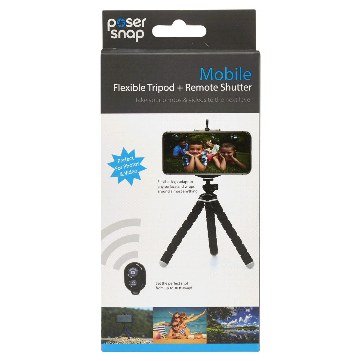 slide 1 of 1, Poser Snap Mobile Tripod and Bluetooth Trigger Set, 1 ct