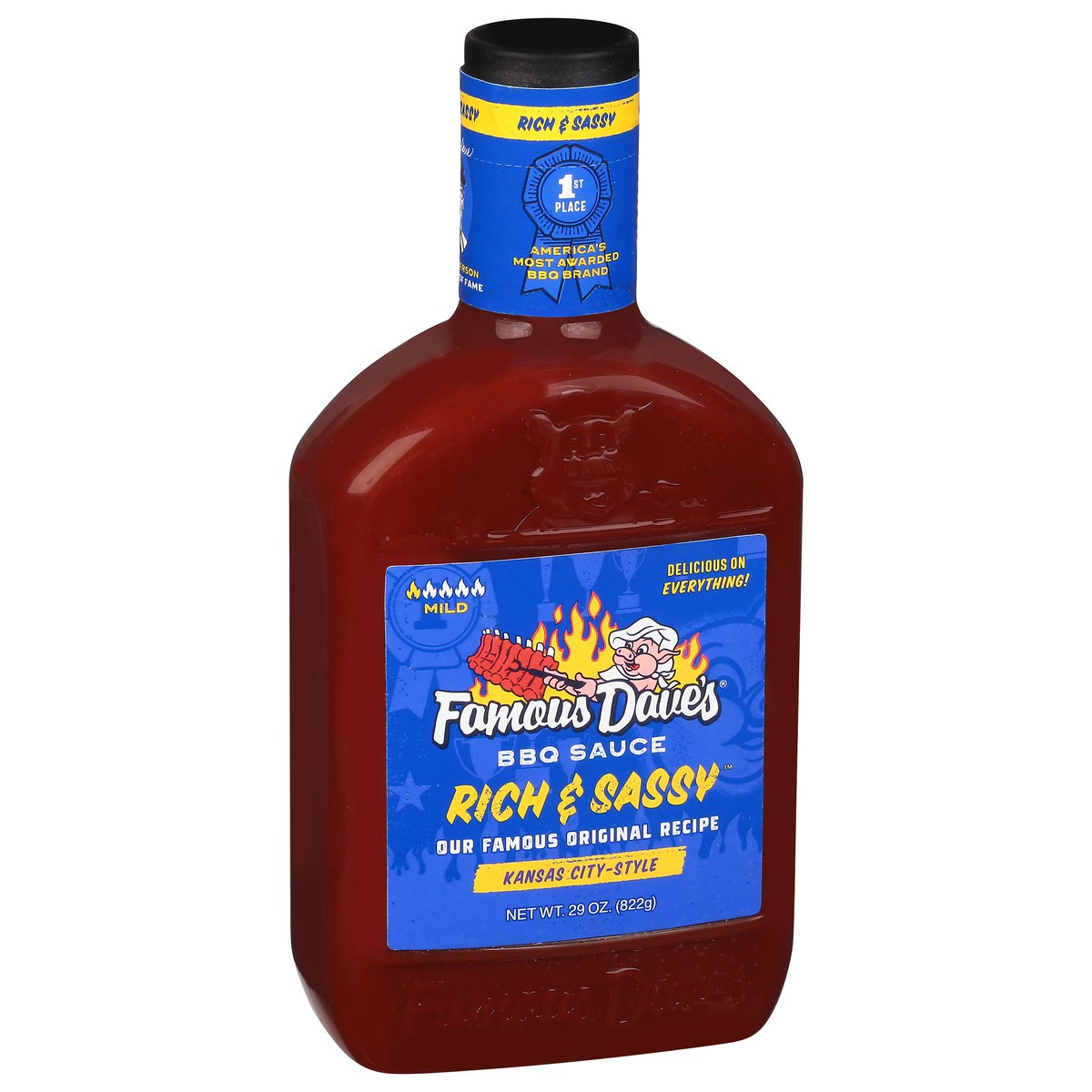 slide 4 of 9, Famous Dave's Mild Kansas City-Style Rich & Sassy BBQ Sauce 29 oz, 29 fl oz