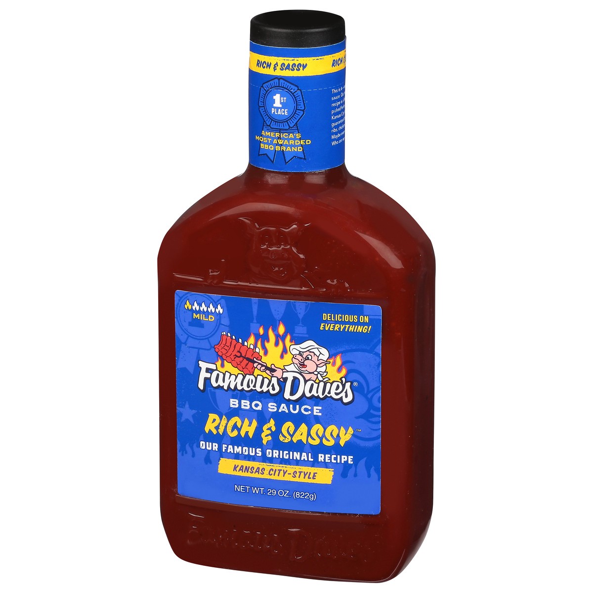 slide 7 of 9, Famous Dave's Mild Kansas City-Style Rich & Sassy BBQ Sauce 29 oz, 29 fl oz