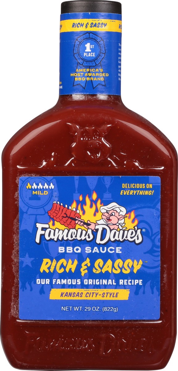 slide 9 of 9, Famous Dave's Mild Kansas City-Style Rich & Sassy BBQ Sauce 29 oz, 29 fl oz