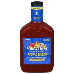 Famous Dave's Mild Kansas City-Style Rich & Sassy BBQ Sauce 29 oz